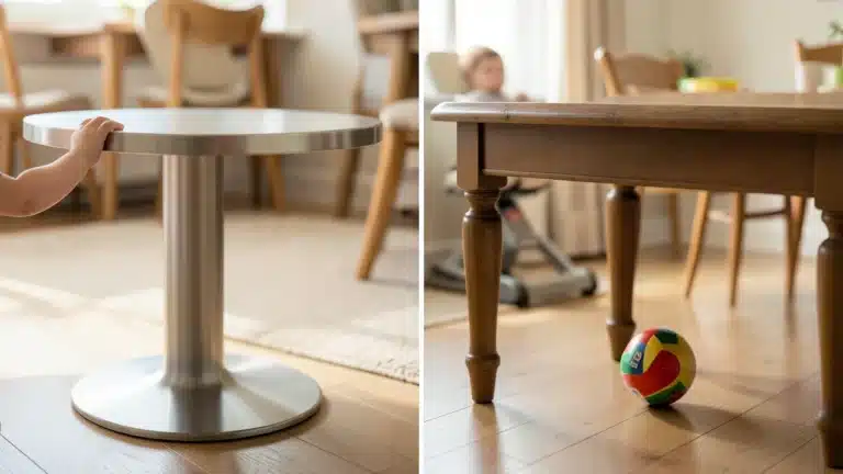 Pedestal Base Vs. 4-Leg Dining Table: Which Is Safer With Young Children?