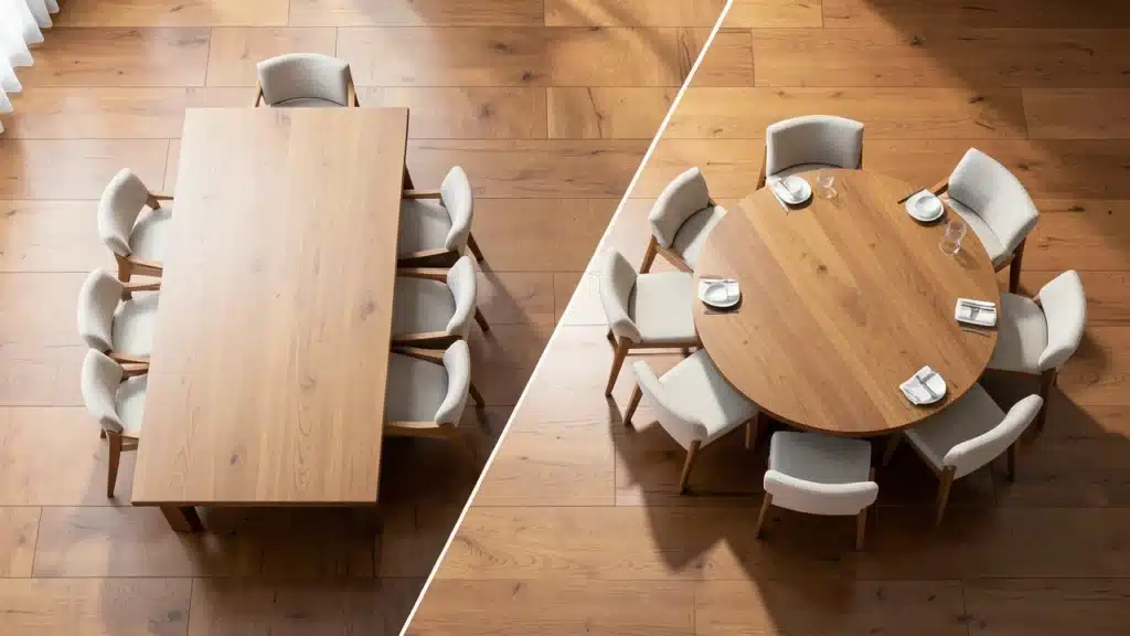 Round Table Vs. Rectangular: Which Seats More People In The Same Floor Space?