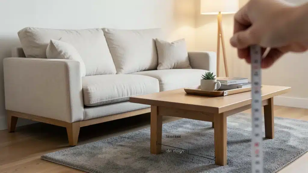 The Correct Coffee Table Height Relative To Your Sofa And How To Measure It