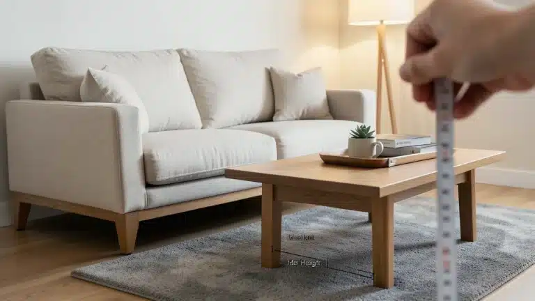 The Correct Coffee Table Height Relative To Your Sofa And How To Measure It