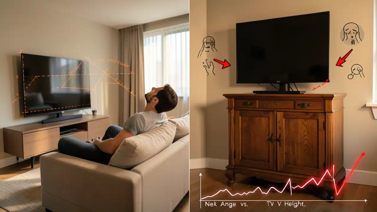 The Exact Math Behind Tv Unit Height And Why Neck Pain Is A Furniture Problem