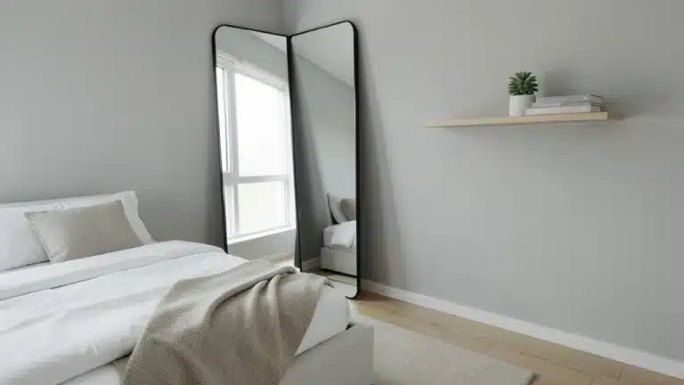 Where To Place A Full-Length Mirror To Make A Small Bedroom Look Larger