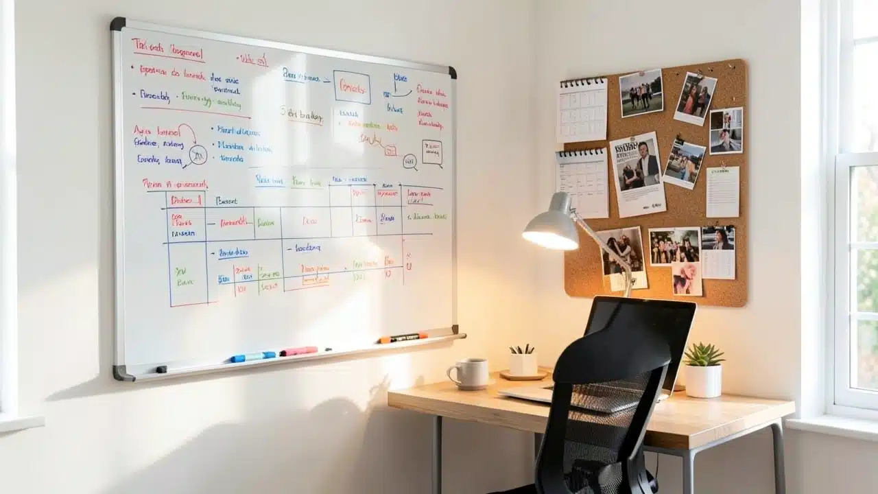 Where To Put A Whiteboard Or Pinboard In A Home Office So It Gets Used