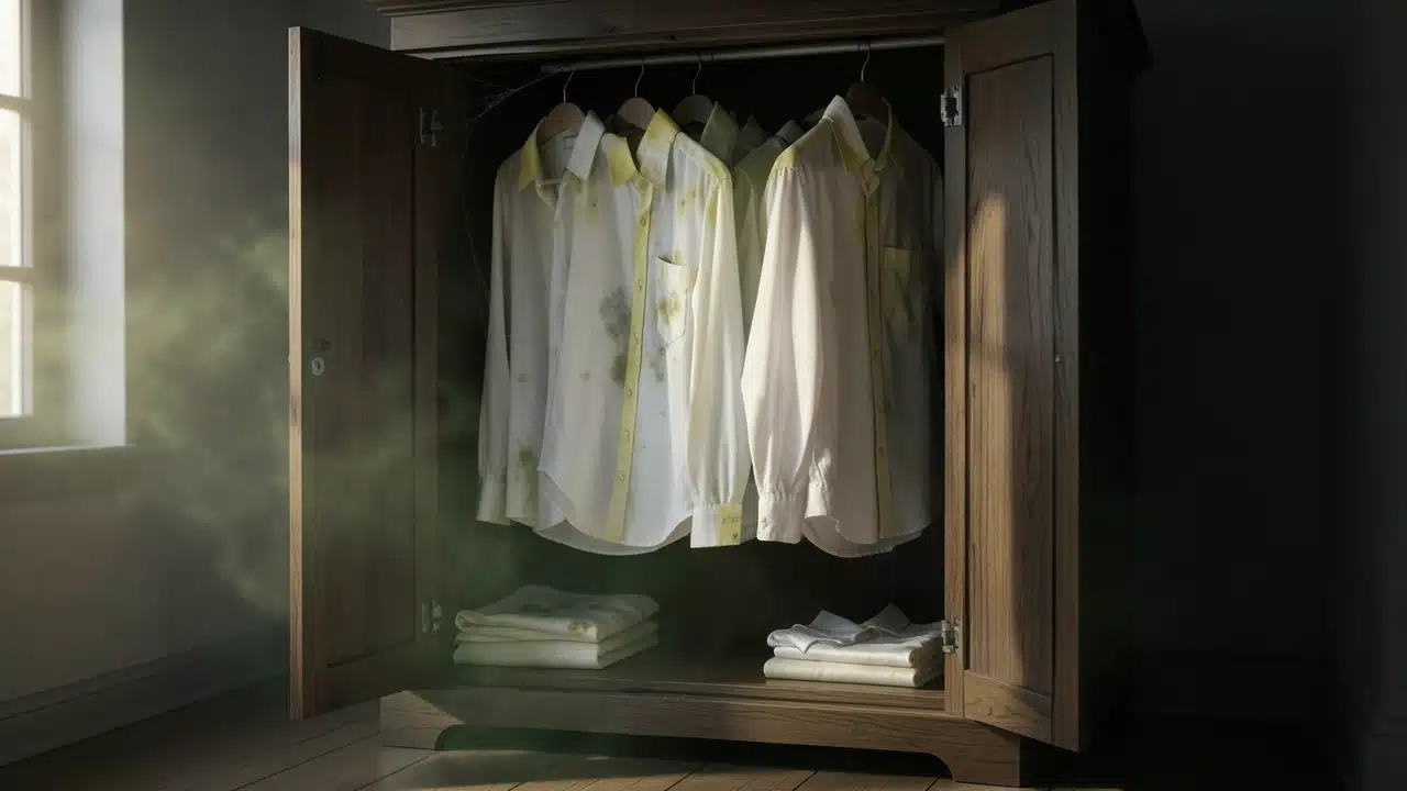 Why Clothes In A Wardrobe Go Yellow Or Develop A Musty Smell