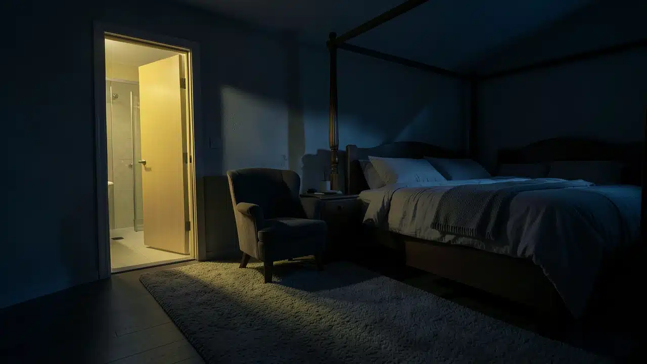 Why You Should Never Place Bedroom Furniture Directly In The Path From Bathroom To Bed