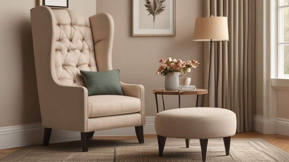 How Does a Wingback Chair Interact With the Floor and Walls in a Nook